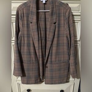 Brown Plaid Blazer, Old Navy - XL